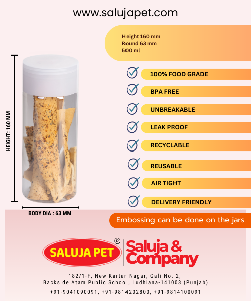 Long Cap Jars Screw Type Lid
